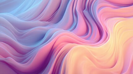 Obraz premium Abstract Pastel Waves: A Dreamy Digital Artwork