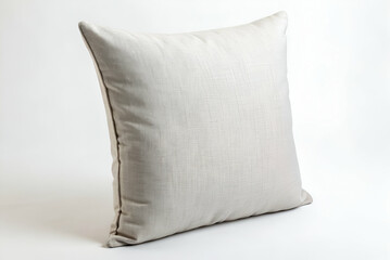 Soft Decorative Pillow in Neutral Fabric on a White Background Perfect for Cozy Home Decor or Interior Design Projects