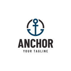 Anchor logo icon design template. Simple anchor logo.