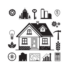 Fototapeta premium real estate icon set