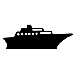 Silhouette of a luxury yacht cruising on a white background image