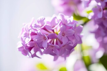 Obraz premium Delicate Lavender Blossoms: A Soft, Sunlit Floral Close-up