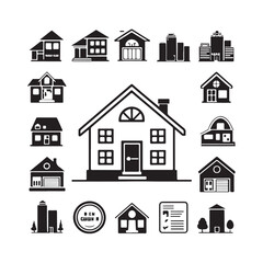 Fototapeta premium house icons set