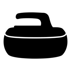 Black Silhouette of a Curling Stone Used in the Winter Sport