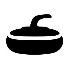 Silhouette of a curling stone used in the sport of curling