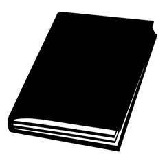 Simple black book silhouette with several pages showing a learning concept