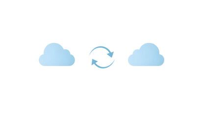 Fototapeta premium Syncing Clouds with Circular Arrows and Progress Indicators