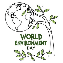 World Environment Day on white background