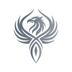 Obraz premium Silver Phoenix Rising Emblem