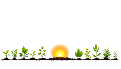 Vibrant Sunrise with Green Plants for Productive Calendar Planning