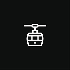 Cable car icon logo flat vector design