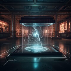 A Vision of the Future The Mesmerizing Water Tornado in a Futuristic Enclosure