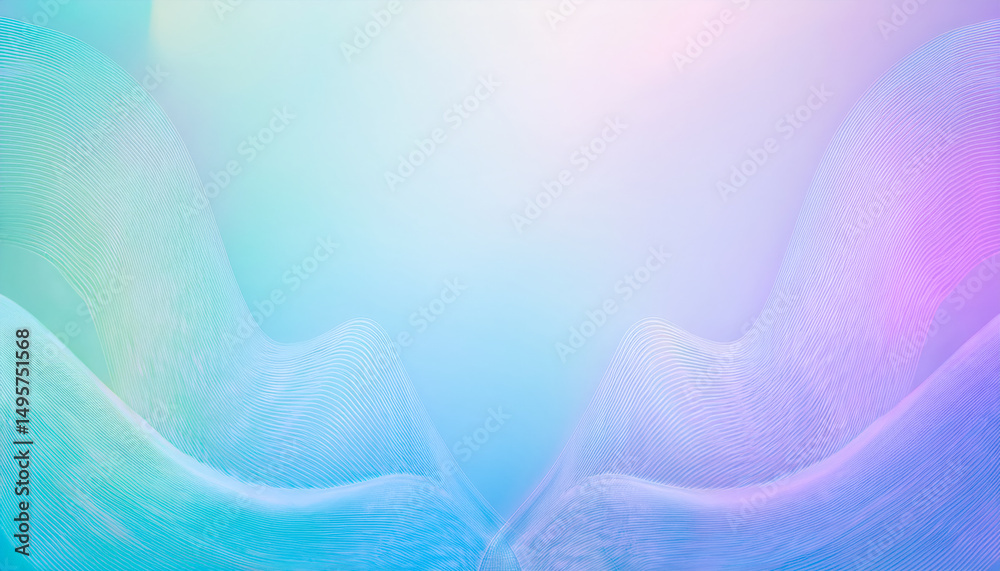 Leinwandbilder ethereal abstract waves create a soft gradient of pastel colors in a tranquil digital art piece
