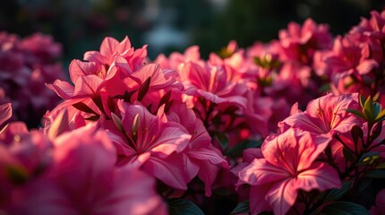Sunset Azaleas: A Delicate Pink Floral Tapestry