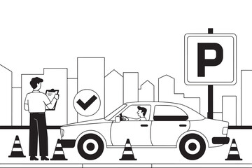 Driving School Parking Exam