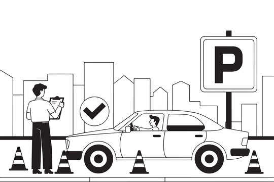 Driving School Parking Exam