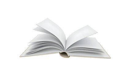 Fototapeta premium Open Book Pages Turning Into Waves on White Background