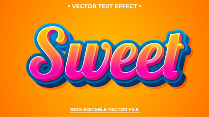 Editable text effect Editable Sweet 3d Colorful font style perfect for logo title or heading
