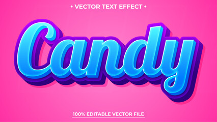 Editable text effect Editable Candy 3d Colorful font style perfect for logo title or heading