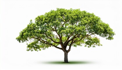 green tree with leaves branches isolated on white