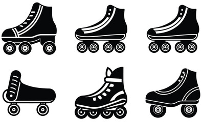 Vector illustration of a set of sport and fashion footwear, including sneakers and winter skate boots
