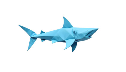 Fototapeta premium Origami Shark Design with Shadowless Style in Blue Tones