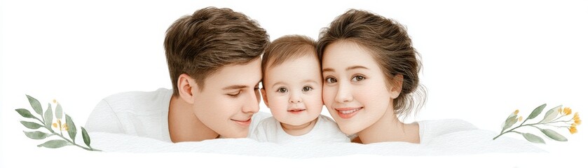 Joyful family morning in bed with baby cozy home lifestyle photography soft lighting intimate perspective