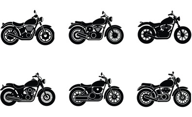 Obraz premium A diverse set of motorcycles and bikes on the road, showcasing speed, sport, and the thrill of the ride