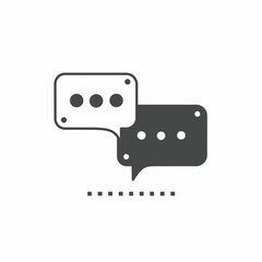 Black and white speech bubble vector illustration icon. Illustration for business. Vector template.
