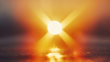 Fototapeta premium Warm sun rays light effects and overlays on a black background
