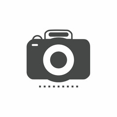 Black and white camera vector illustration icon. Illustration for business. Vector template.