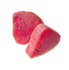 Steak tuna fish on white backgrounds