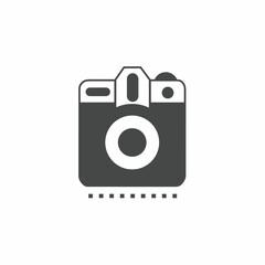Black and white camera vector illustration icon. Illustration for business. Vector template.
