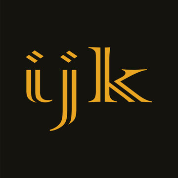 IJK Letter Initial Logo Design Vector Illustration