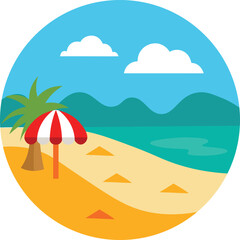 Summer Vacation Beach Scene