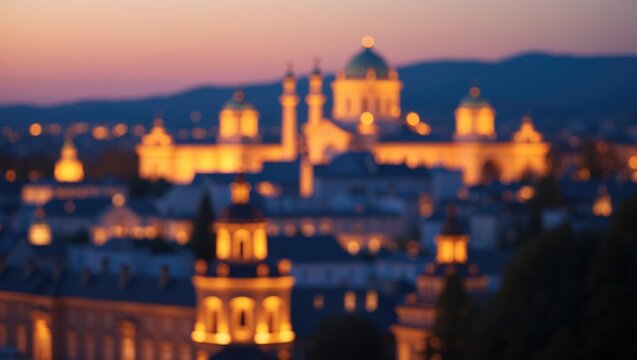 During sunset with ancient sites in the background. - Powered by Adobe