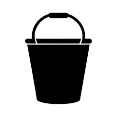 Utility Bucket Black Silhouette Vector Art