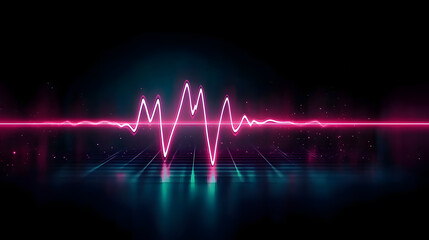 Pink heart rate line graph. Heart rate line. Symbol. Shadow of heart pulse