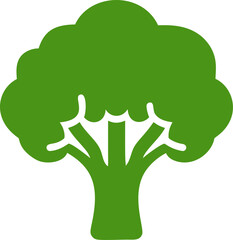 Obraz premium Green silhouette of broccoli icon in minimalist style. Vector illustration