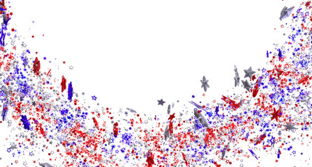 Red, white, and blue star confetti. Perfect for Independence Day celebrations.