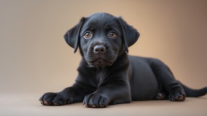 Obraz premium Joyful black lab pup