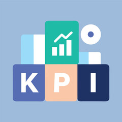 Abstract KPI Blocks Representing Business Growth and Performance Metrics