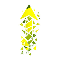 Bold Arrow with Impactful Vector Shapes in Electric Isolated on Transparent Background