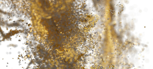 Abstract background of gold and silver glitter explosion. Perfect for luxury, celebration, and festive designs.