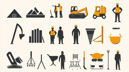 Labor day concepts. Symbols associated with Labor day and construction equipment and representations of manual labor. generated AI Illastration.
