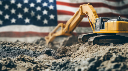 Labor day concepts. Symbols associated with Labor day and construction equipment and representations of manual labor. generated AI Illastration.