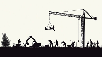 Labor day concepts. Symbols associated with Labor day and construction equipment and representations of manual labor. generated AI Illastration.