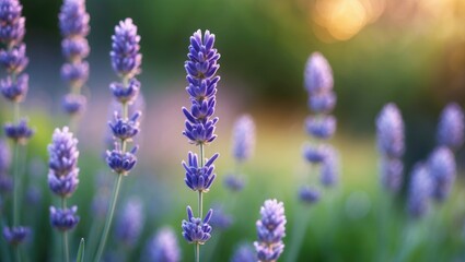 Naklejka premium Selective focus on lavender plants, gorgeous lavender flowers in the garden