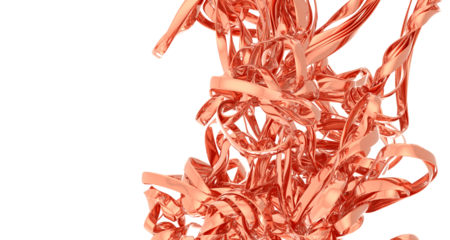 High-resolution image of abstract rose gold ribbons, perfect for backgrounds, textures, and design projects.