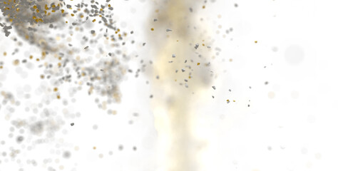 Abstract background with gold and silver confetti. Perfect for celebrations!